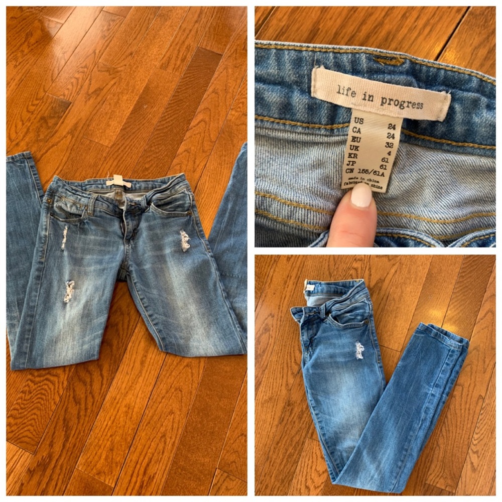 Life In Progress Ladies Distressed Jeans